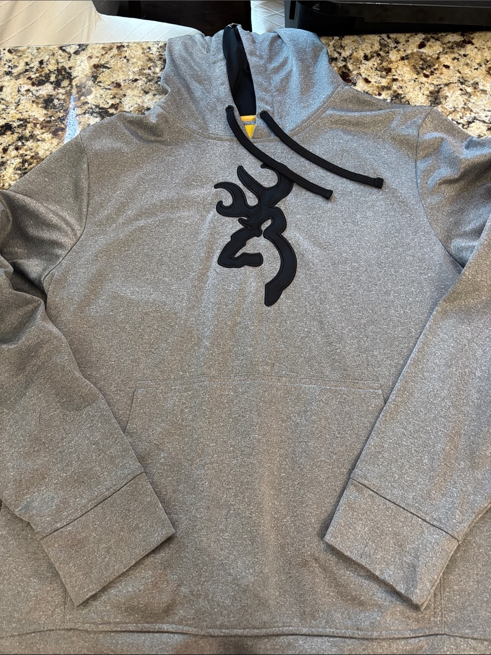 Browning Gray Performance Pullover Hoodie with Black Buckmark